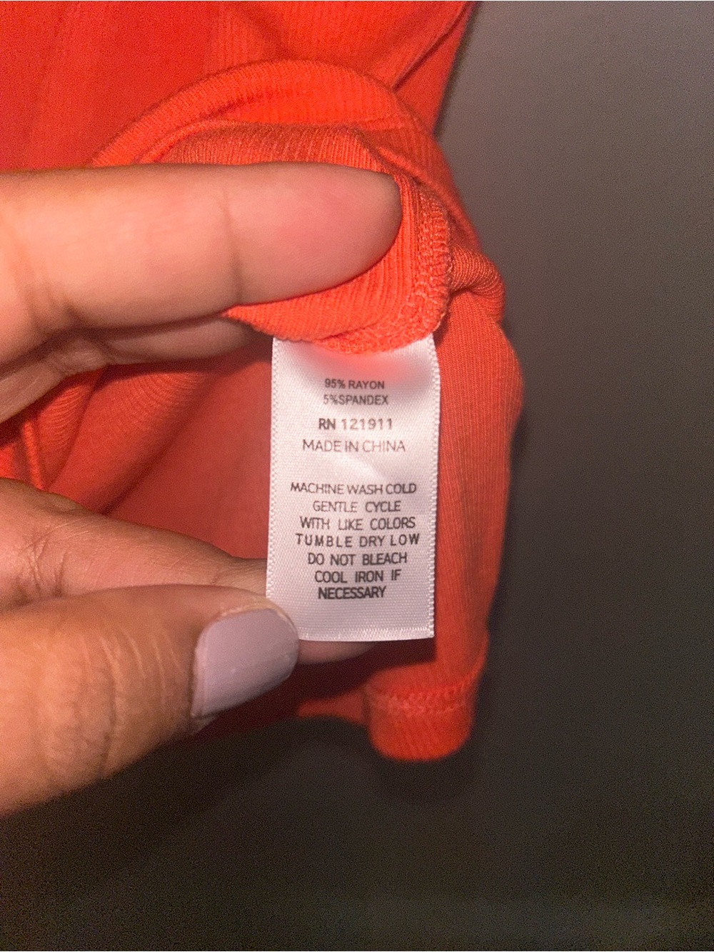 LNA Clothing Shirt - Orange ribbed tank w/cut out - Picture 6 of 8